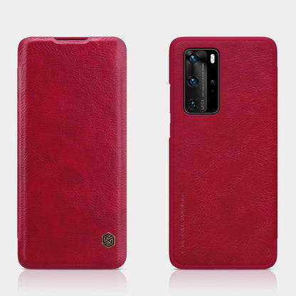 For Huawei P40 Pro NILLKIN QIN Series Crazy Horse Texture Horizontal Flip Leather Case with Card Slot(Red) - Huawei Cases by NILLKIN | Online Shopping UK | buy2fix