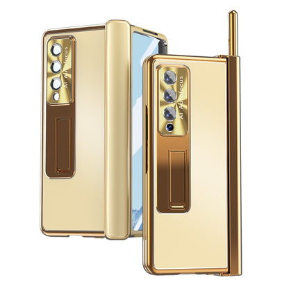 For Samsung Galaxy Z Fold4 Aluminum Alloy Double Hinge Shockproof Phone Protective Case(Champagne Gold) - Galaxy Z Fold4 5G Cases by buy2fix | Online Shopping UK | buy2fix