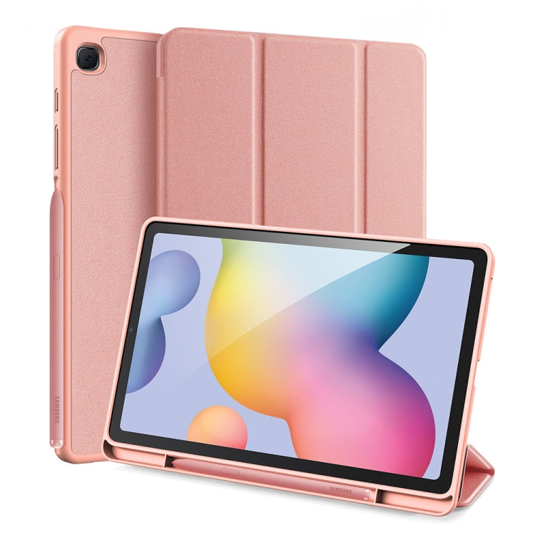 For Galaxy Tab S6 Lite 10.4 inch DUX DUCIS Domo Series Horizontal Flip Magnetic PU Leather Case with Three-folding Holder & Pen Slot(Pink) - Samsung Accessories by DUX DUCIS | Online Shopping UK | buy2fix