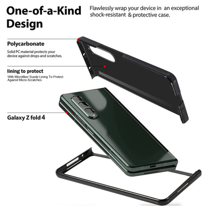 For Samsung Galaxy Z Fold4 5G GKK Litchi Texture Card Slot Phone Case(Green) - Galaxy Z Fold4 5G Cases by GKK | Online Shopping UK | buy2fix