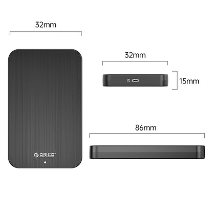 ORICO HM25C3 2.5 inch USB3.1 Gen1 Type-C Hard Drive Enclosure, Plug:US Plug(Black) - HDD Enclosure by ORICO | Online Shopping UK | buy2fix