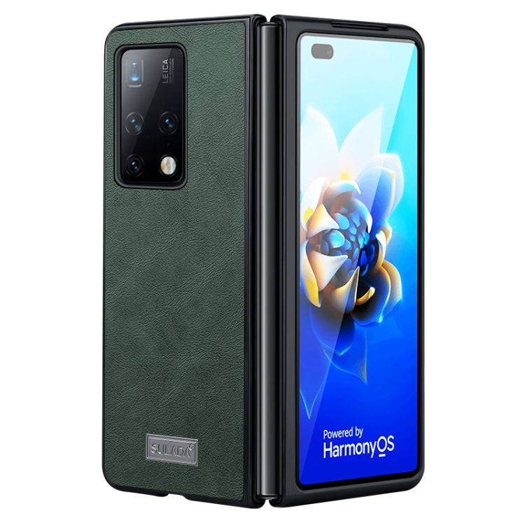 For Samsung Galaxy Z Fold4 SULADA Shockproof TPU + Handmade Leather Protective Case(Green) - Galaxy Z Fold4 5G Cases by SULADA | Online Shopping UK | buy2fix