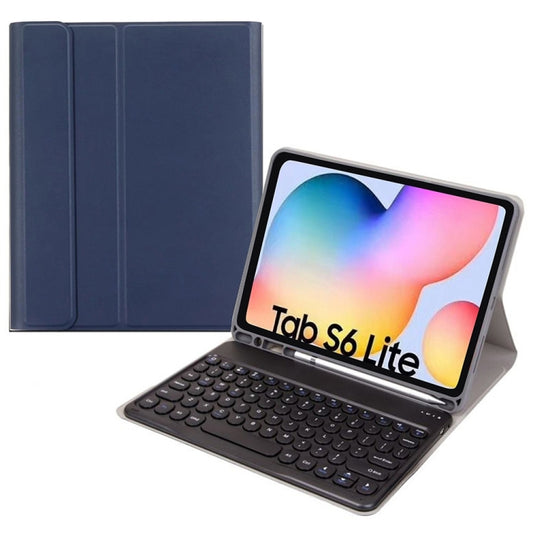 Round Cap Bluetooth Keyboard Leather Case with Pen Slot, without Touchpad For Samsung Galaxy Tab A7 10.4 2020(Dark Blue+Black Keyboard) - Samsung Keyboard by buy2fix | Online Shopping UK | buy2fix