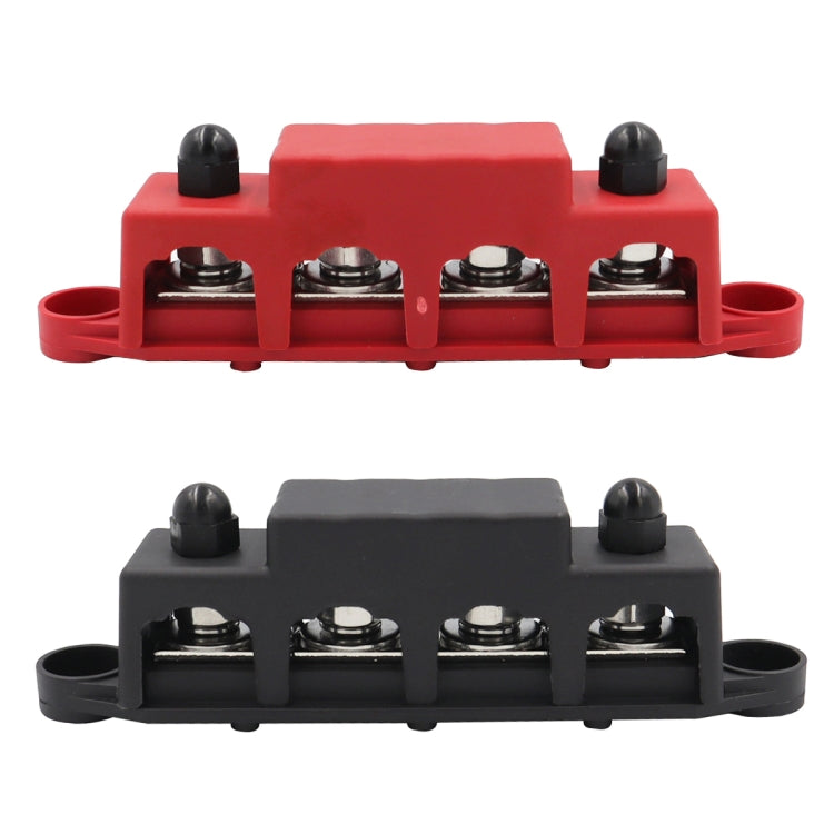 1 Pair Black & Red M8 Stud RV Ship High Current Power Distribution Terminal Block with Cover - In Car by buy2fix | Online Shopping UK | buy2fix