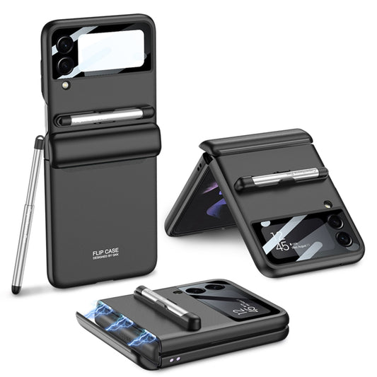 For Samsung Galaxy Z Flip4 GKK Magnetic Full Coverage Phone Flip Case with Pen(Black) - Galaxy Z Flip4 5G Cases by GKK | Online Shopping UK | buy2fix