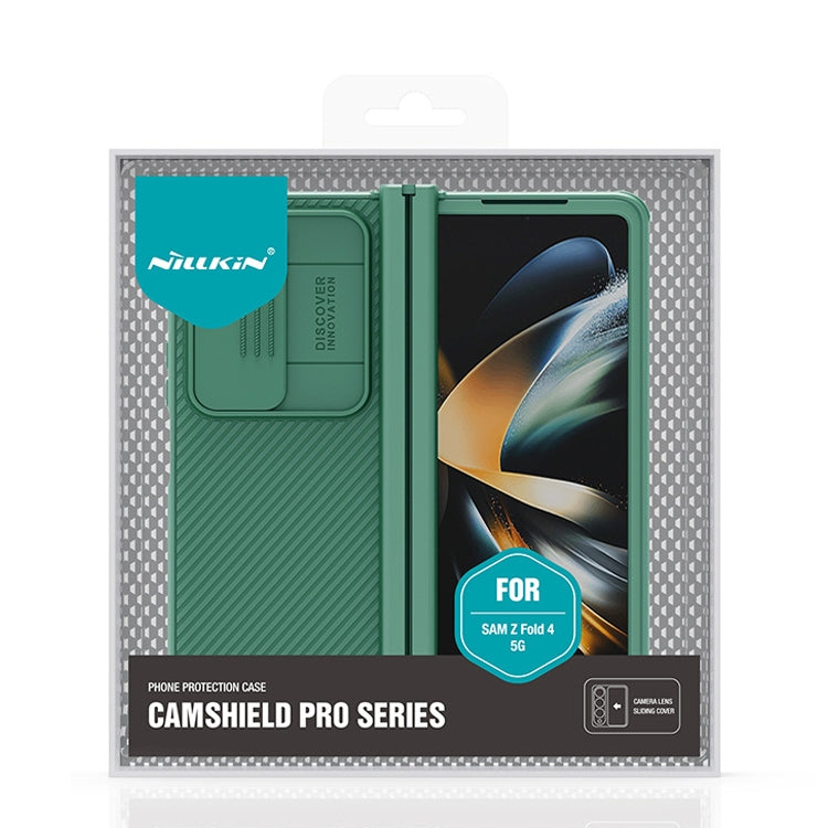 For Samsung Galaxy Z Fold4 5G NILLKIN Black Mirror Pro Series Camshield PC Phone Case with Pen Slot, Set Version(Green) - Galaxy Z Fold4 5G Cases by NILLKIN | Online Shopping UK | buy2fix