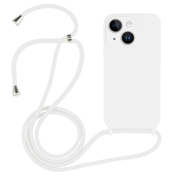 For iPhone 14 Crossbody Lanyard Liquid Silicone Case(White) - iPhone 14 Cases by buy2fix | Online Shopping UK | buy2fix