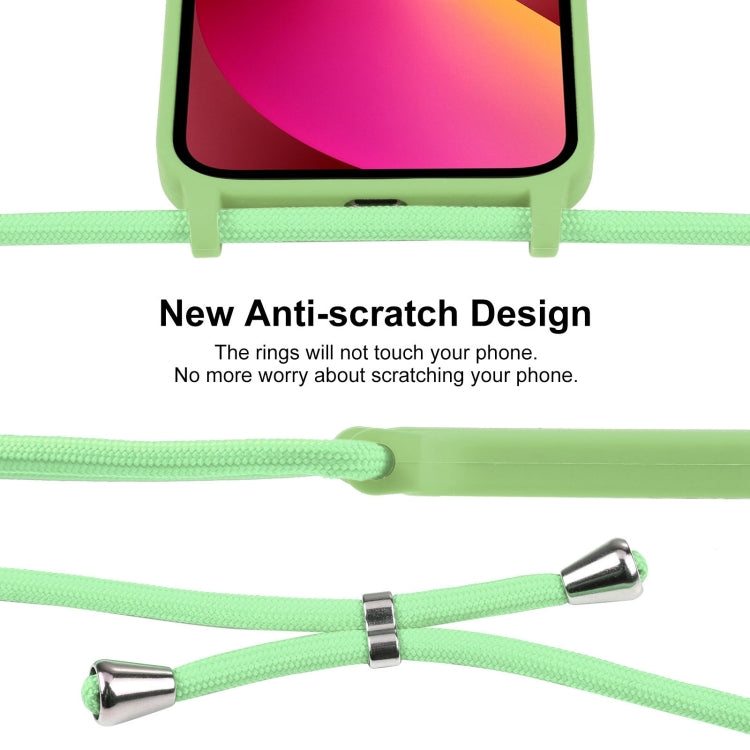 For iPhone 13 Crossbody Lanyard Liquid Silicone Case(Matcha Green) - iPhone 13 Cases by buy2fix | Online Shopping UK | buy2fix