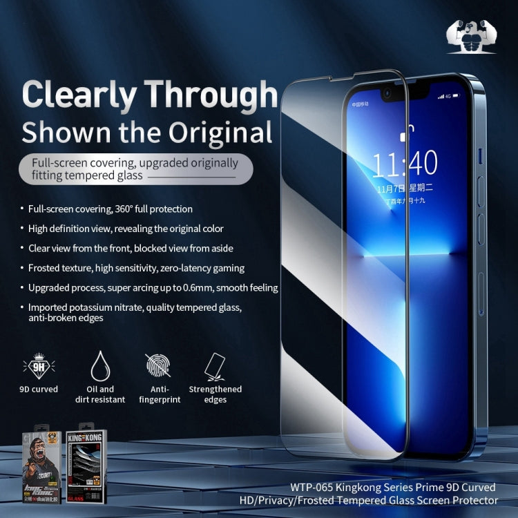 For iPhone 13 Pro 10pcs WEKOME 9D Curved Privacy Tempered Glass Film - iPhone 13 Pro Tempered Glass by WK | Online Shopping UK | buy2fix