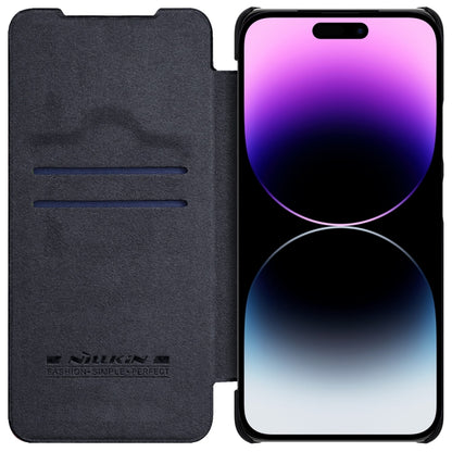 For iPhone 14 Pro NILLKIN QIN Series Pro Crazy Horse Texture Leather Case(Black) - iPhone 14 Pro Cases by NILLKIN | Online Shopping UK | buy2fix