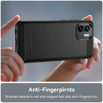 For Xiaomi Redmi A1 Brushed Texture Carbon Fiber TPU Phone Case(Black) - Xiaomi Cases by buy2fix | Online Shopping UK | buy2fix