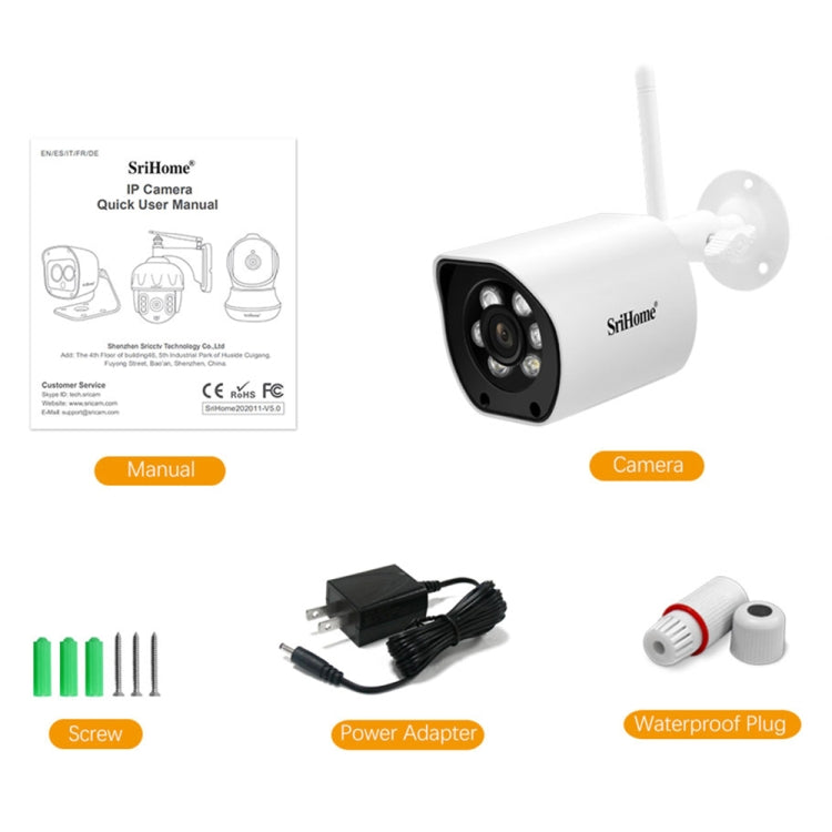 SriHome SH034C 4.0MP AI Humanoid Tracking WiFi Outdoor Surveillance Camera(AU Plug) - Bullet Camera by SriHome | Online Shopping UK | buy2fix