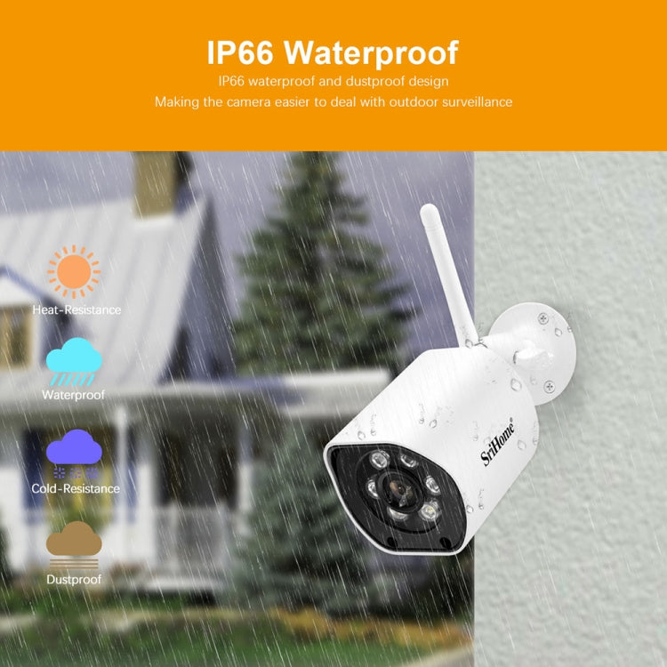 SriHome SH034C 4.0MP AI Humanoid Tracking WiFi Outdoor Surveillance Camera(AU Plug) - Bullet Camera by SriHome | Online Shopping UK | buy2fix