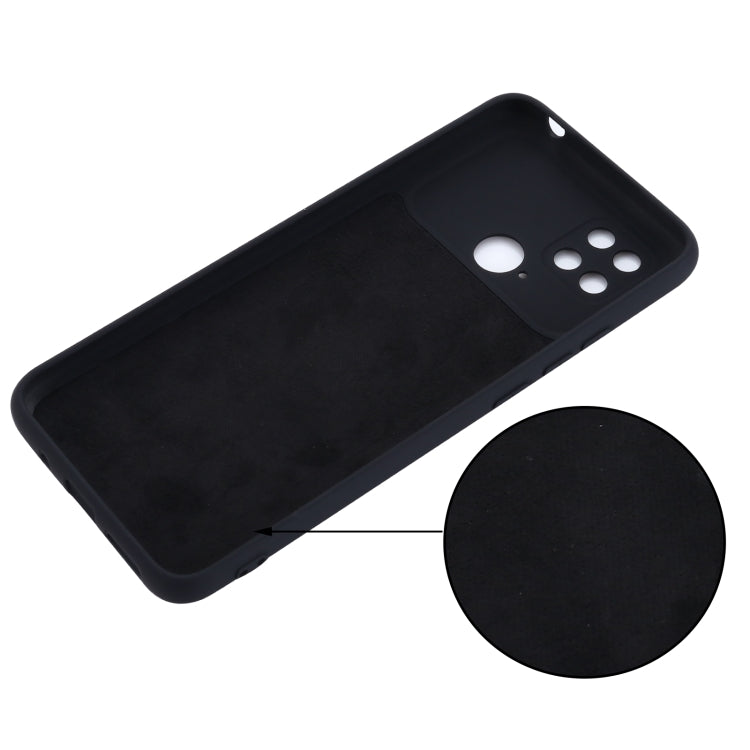 For Xiaomi Poco C40 / Redmi 10 Power / Redmi 10 India Pure Color Liquid Silicone Shockproof Phone Case(Black) - Xiaomi Cases by buy2fix | Online Shopping UK | buy2fix