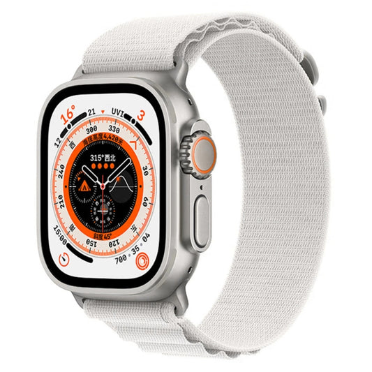 For Apple Watch Ultra 49mm Nylon Watch Band(White) - Smart Wear by buy2fix | Online Shopping UK | buy2fix