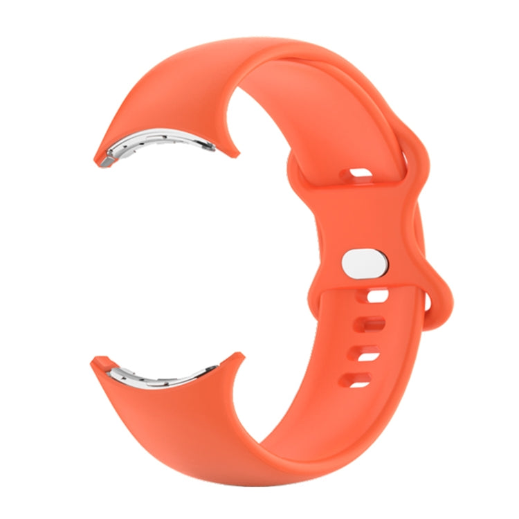 For Google Pixel Watch Single Color Silicone Watch Band Man(Orange) - Smart Wear by buy2fix | Online Shopping UK | buy2fix