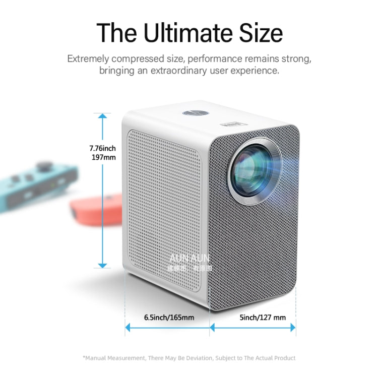 AUN ET50 4 inch 180 Lumens 1920x1080P Smart LED Mini Projector, Plug Type:UK Plug(White) - Consumer Electronics by AUN | Online Shopping UK | buy2fix