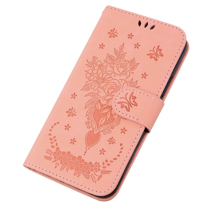 For Samsung Galaxy A14 5G Butterfly Rose Embossed Leather Phone Case(Pink) - Galaxy Phone Cases by buy2fix | Online Shopping UK | buy2fix