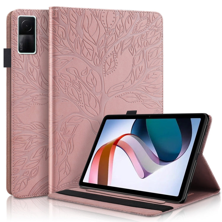 For Xiaomi Redmi Pad 10.61 Life Tree Series Horizontal Flip Leather Case with Holder(Rose Gold) - Mobile Accessories by buy2fix | Online Shopping UK | buy2fix