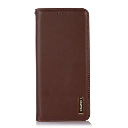 For Samsung Galaxy S23+ 5G KHAZNEH Nappa Top Layer Cowhide Leather Phone Case(Brown) - Galaxy S23+ 5G Cases by buy2fix | Online Shopping UK | buy2fix