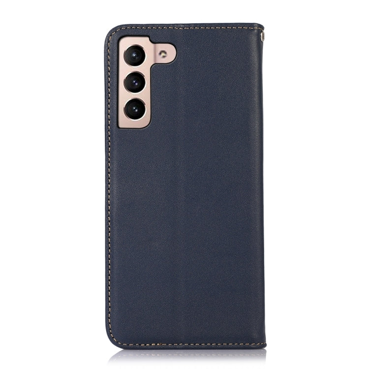 For Samsung Galaxy S23+ 5G KHAZNEH Nappa Top Layer Cowhide Leather Phone Case(Blue) - Galaxy S23+ 5G Cases by buy2fix | Online Shopping UK | buy2fix