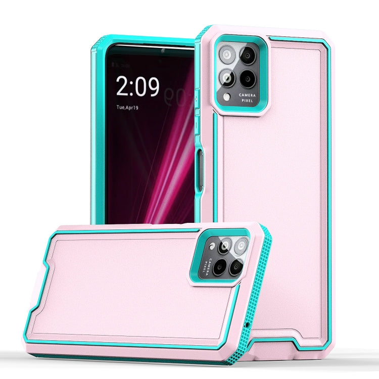 For T-Mobile Revvl 6 Pro 5G Armour Two-color TPU + PC Phone Case(Pink+Blue) - More Brand by buy2fix | Online Shopping UK | buy2fix