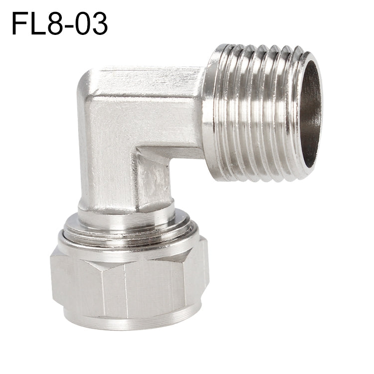 FL8-03 LAIZE Nickel Plated Copper Trachea Quick Fitting Twist Elbow Lock Female Connector -  by LAIZE | Online Shopping UK | buy2fix