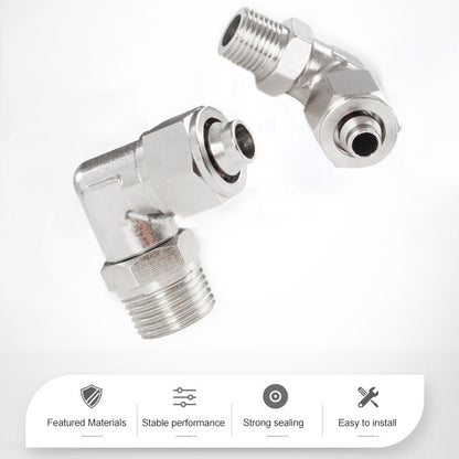 PL6-03 LAIZE Nickel Plated Copper Trachea Quick Fitting Twist Swivel Elbow Lock Female Connector -  by LAIZE | Online Shopping UK | buy2fix