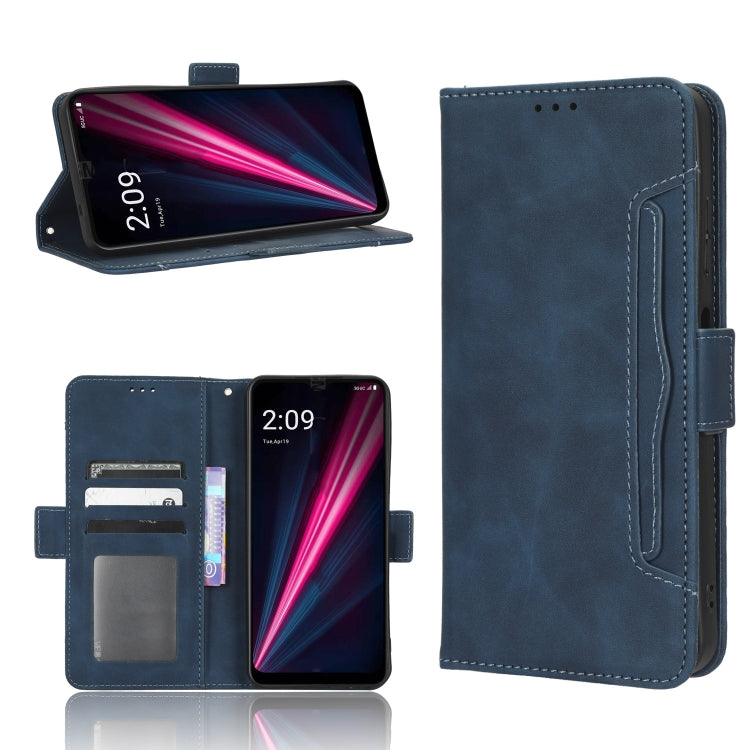 For T-Mobile REVVL 6 Pro 5G Skin Feel Calf Texture Card Slots Leather Phone Case(Blue) - More Brand by buy2fix | Online Shopping UK | buy2fix