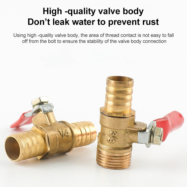 LAIZE Pneumatic Hose Barb Brass Shutoff Ball Valve, Specification:10mm -  by LAIZE | Online Shopping UK | buy2fix