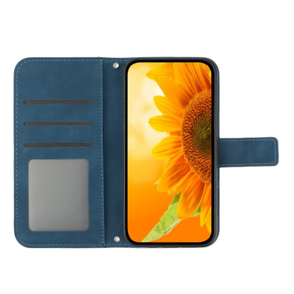 For TCL 30 SE/30E/306/305 Skin Feel Sun Flower Pattern Flip Leather Phone Case with Lanyard(Inky Blue) - More Brand by buy2fix | Online Shopping UK | buy2fix