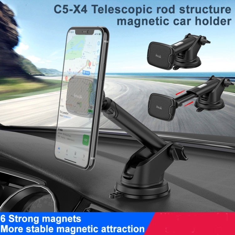 IMAK C5-X4 Telescopic Rod Magnetic Car Holder(Black) - In Car by imak | Online Shopping UK | buy2fix