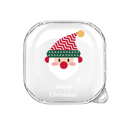 For Samsung Galaxy Buds Live Christmas Transparent TPU Earphone Case(Santa Claus) - Samsung Earphone Case by buy2fix | Online Shopping UK | buy2fix