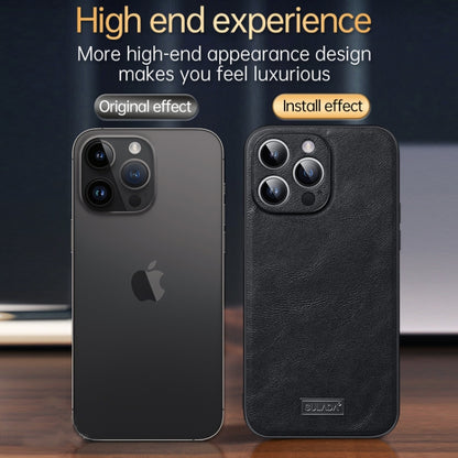 For iPhone 14 SULADA Shockproof TPU + Handmade Leather Phone Case(Black) - iPhone 14 Cases by SULADA | Online Shopping UK | buy2fix