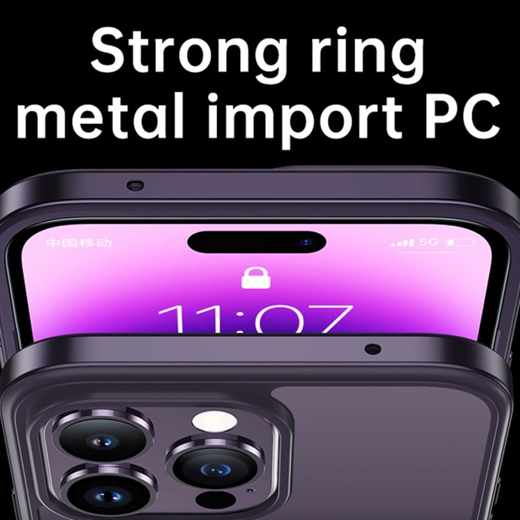 For iPhone 14 Pro SULADA Metal Frame + Nano Glass + TPU Phone Case(Dark Purple) - iPhone 14 Pro Cases by SULADA | Online Shopping UK | buy2fix