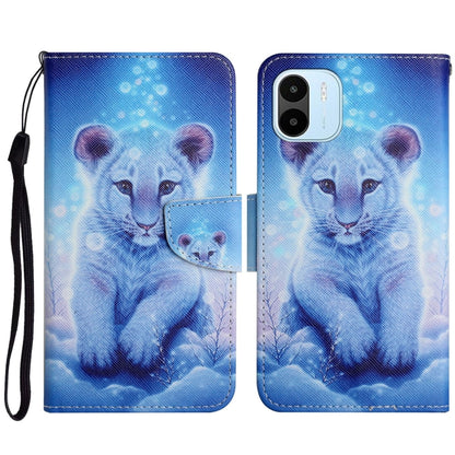 For Xiaomi Redmi A1 Colored Drawing Pattern Leather Phone Case(Little Leopard) - Xiaomi Cases by buy2fix | Online Shopping UK | buy2fix