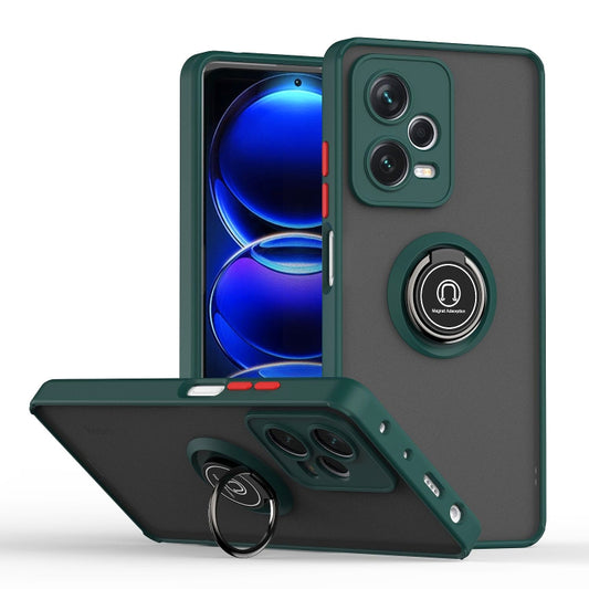 For Xiaomi Redmi Note 12 Pro+ China Q Shadow 1 Series TPU + PC Ring Holder Phone Case(Dark Green) - Note 12 Pro+ Cases by buy2fix | Online Shopping UK | buy2fix