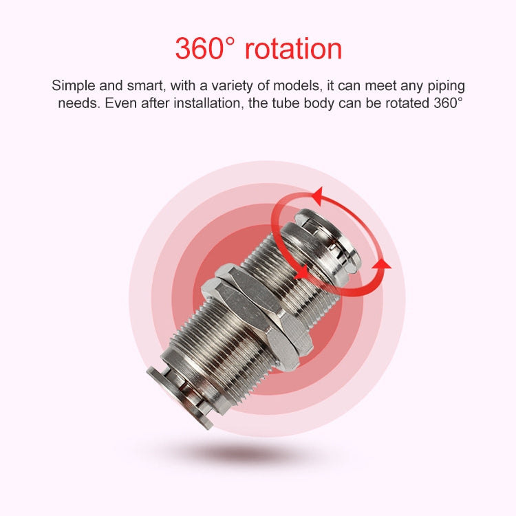 PM-10 LAIZE Nickel Plated Copper Bulkhead Straight Pneumatic Quick Connector -  by LAIZE | Online Shopping UK | buy2fix