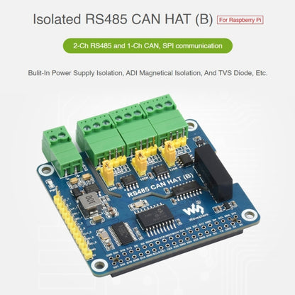 Waveshare Isolated RS485 CAN HAT For Raspberry Pi - Consumer Electronics by WAVESHARE | Online Shopping UK | buy2fix