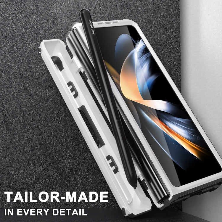 For Samsung Galaxy Z Fold4 5G SM-F936 Armored All-inclusive Shockproof Folding Phone Case(White) - Galaxy Z Fold4 5G Cases by buy2fix | Online Shopping UK | buy2fix