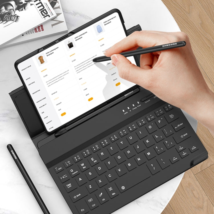 For Samsung Galaxy Z Fold3 5G / Fold4 5G / Mate X2 / Mate XS 2 GKK Magnetic Folding Bluetooth Keyboard Leather Case(Carbon Fibre Black) - Samsung Keyboard by GKK | Online Shopping UK | buy2fix