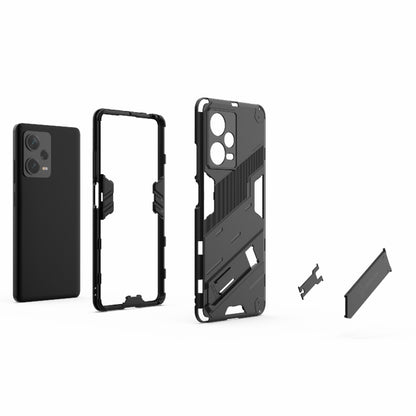 For Xiaomi Redmi Note 12 Pro+ China Punk Armor 2 in 1 PC + TPU Phone Case with Invisible Holder(Black) - Note 12 Pro+ Cases by buy2fix | Online Shopping UK | buy2fix