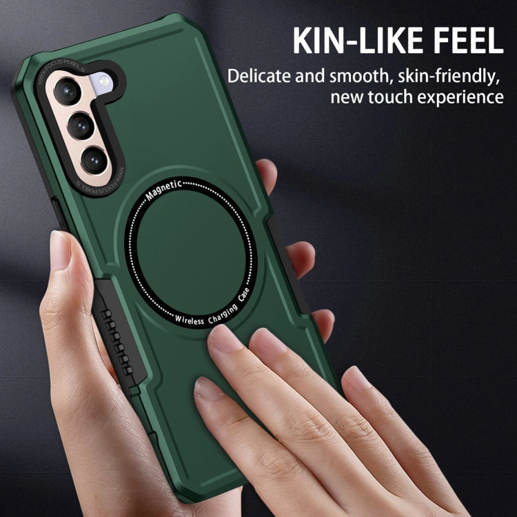 For Samsung Galaxy S21+ 5G MagSafe Shockproof Armor Phone Case(Dark Green) - Galaxy S21+ 5G Cases by buy2fix | Online Shopping UK | buy2fix