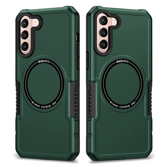 For Samsung Galaxy S21 5G MagSafe Shockproof Armor Phone Case(Dark Green) - Galaxy S21 5G Cases by buy2fix | Online Shopping UK | buy2fix