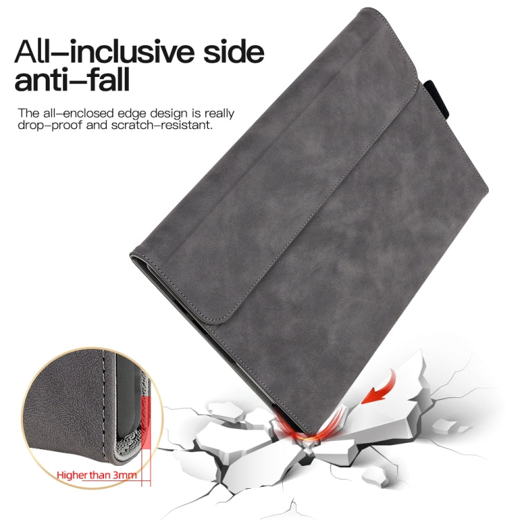 For Microsoft Surface Pro 9 Sheepskin All-Inclusive Shockproof Protective Case with Power Bag(Grey) - Others by buy2fix | Online Shopping UK | buy2fix