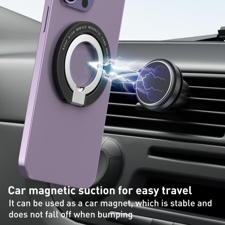 Car Magnetic Dual Axis Ring Phone Holder(Frosted Black) - Ring Holder by buy2fix | Online Shopping UK | buy2fix
