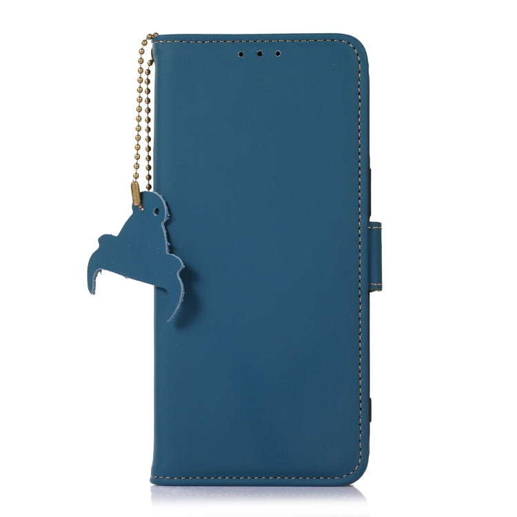 For Nokia C31 Genuine Leather Magnetic RFID Leather Phone Case(Blue) - Nokia Cases by buy2fix | Online Shopping UK | buy2fix