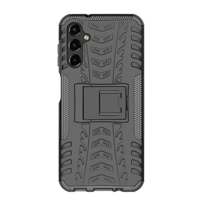 For Samsung Galaxy A14 5G Tire Texture TPU + PC Phone Case with Holder(Black) - Galaxy Phone Cases by buy2fix | Online Shopping UK | buy2fix