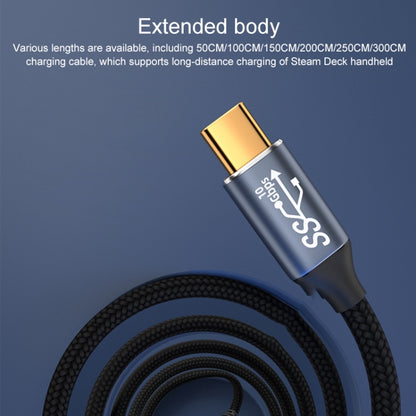 For Steam Deck Gen 100W USB-C/Type-C Male to USB-C/Type-C Female Stereo Curved Extension Cable, Length:0.5m - Accessories by buy2fix | Online Shopping UK | buy2fix