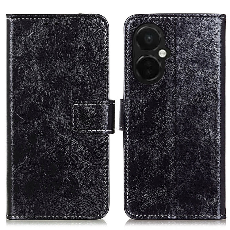 For OnePlus Nord CE 3 Lite Retro Crazy Horse Texture Leather Phone Case(Black) - OnePlus Cases by buy2fix | Online Shopping UK | buy2fix